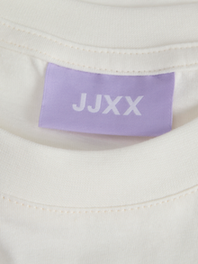 Jack & Jones Kadın Bisiklet Yaka Baskılı Tişört - Carly -Blanc de Blanc - 12276974