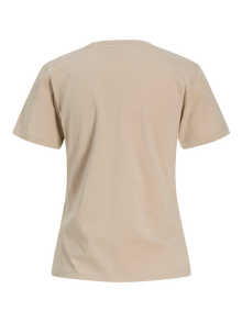 Jack & Jones Kadın Bisiklet Yaka Baskılı Tişört - Carly -Feather Gray - 12276974