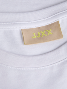 Jack & Jones Kadın Bisiklet Yaka Baskılı Tişört - Carly -Bright White - 12276974