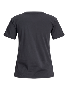 Jack & Jones Kadın Bisiklet Yaka Baskılı Tişört - Carly -Phantom - 12276974