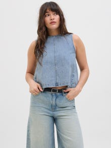 Jack & Jones Kadın Sırt Detaylı Denım Bluz - Dora -Light Blue Denim - 12277036