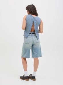 Jack & Jones Kadın Sırt Detaylı Denım Bluz - Dora -Light Blue Denim - 12277036