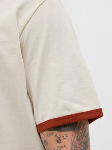 Jack & Jones Erkek Kol ve Yaka Detaylı Tişört - Formentera -Antique White - 12277262