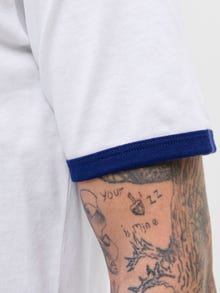 Jack & Jones Erkek Kol ve Yaka Detaylı Tişört - Formentera -Bright White - 12277262