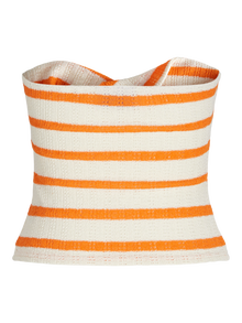 Jack & Jones Kadın Çizgili Straplez Bluz - Lınnea -Persimmon Orange - 12277369