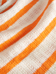 Jack & Jones Kadın Çizgili Straplez Bluz - Lınnea -Persimmon Orange - 12277369
