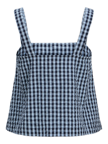 Jack & Jones Kadın Kalın Askılı Ekose Desenli Bluz - Petra -Skyway - 12277417
