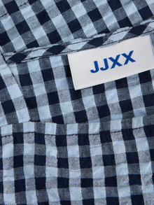 Jack & Jones Kadın Kalın Askılı Ekose Desenli Bluz - Petra -Skyway - 12277417