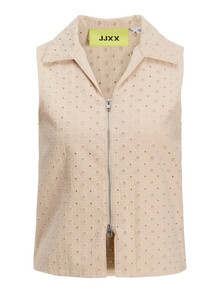 Jack & Jones Kadın Gömlek Yaka Fermuar Kapamalı Bluz - Selma -Fog - 12277424