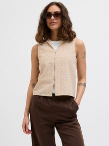 Jack & Jones Kadın Gömlek Yaka Fermuar Kapamalı Bluz - Selma -Fog - 12277424