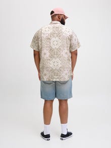 Jack & Jones Büyük Beden Desenli Gömlek - Hydra -Tickled Pink - 12277649