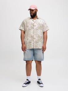Jack & Jones Büyük Beden Desenli Gömlek - Hydra -Tickled Pink - 12277649