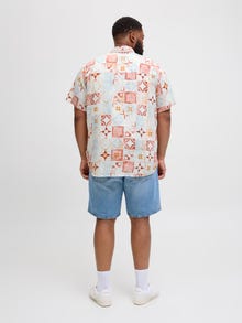 Jack & Jones Büyük Beden Desenli Gömlek - Hydra -Cloud Dancer - 12277649