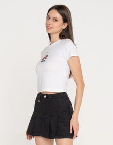 Jack & Jones Kadın Bisiklet Yaka Baskılı Tişört - Gıgı -Bright White - 12277657