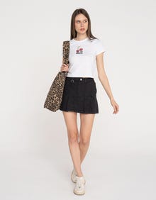 Jack & Jones Kadın Bisiklet Yaka Baskılı Tişört - Gıgı -Bright White - 12277657