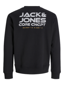 Jack & Jones Erkek Bisiklet Yaka Baskılı Sweatshırt - Vıbrant -Black - 12277749