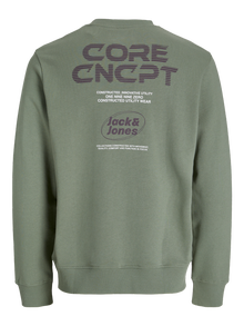 Jack & Jones Erkek Bisiklet Yaka Baskılı Sweatshırt - Vıbrant -Sea Spray - 12277749