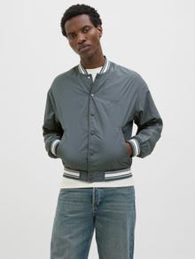 Jack & Jones Beyzbol Yaka Nervürlü manşetler Düşük omuzlar Otw Bomber Ceket -Stormy Weather - 12277898