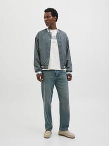 Jack & Jones Beyzbol Yaka Nervürlü manşetler Düşük omuzlar Otw Bomber Ceket -Stormy Weather - 12277898