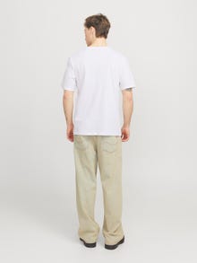 Jack & Jones Erkek Logo Baskılı Tişört - Cyber -White - 12277924
