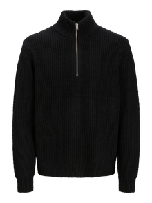 Jack & Jones Erkek Yarım Fermuarlı Kazak - Wınter -Black - 12277992