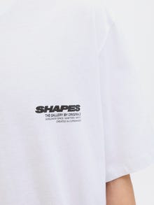 Jack & Jones Erkek Göğüs ve Sırt Baskılı Tişört - Fold -Bright White - 12278391