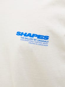 Jack & Jones Erkek Göğüs ve Sırt Baskılı Tişört - Fold -Antique White - 12278391