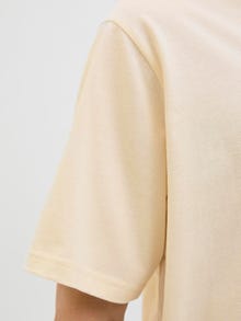 Jack & Jones Erkek Logo Baskılı Tişört - Hayato -Antique White - 12278508