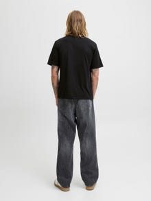 Jack & Jones Erkek Logo Baskılı Tişört - Hayato -Black - 12278508