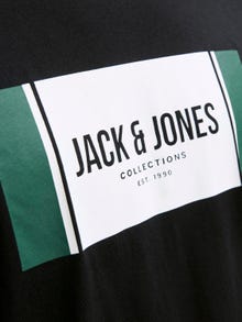 Jack & Jones Erkek Logo Baskılı Tişört - Hayato -Black - 12278508