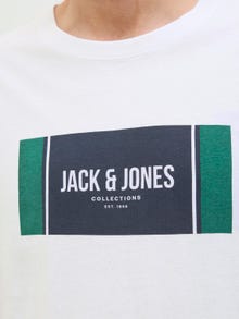Jack & Jones Erkek Logo Baskılı Tişört - Hayato -White - 12278508