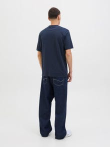 Jack & Jones Erkek Logo Baskılı Tişört - Hayato -Sky Captain - 12278508