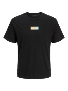 Jack & Jones Erkek Logo Baskılı Tişört - Pan -Black - 12278509