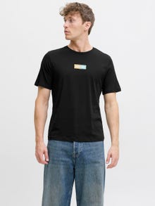 Jack & Jones Erkek Logo Baskılı Tişört - Pan -Black - 12278509