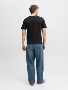 Jack & Jones Erkek Logo Baskılı Tişört - Pan -Black - 12278509