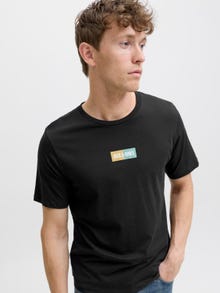 Jack & Jones Erkek Logo Baskılı Tişört - Pan -Black - 12278509