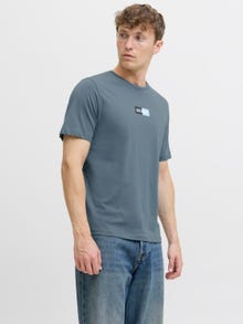 Jack & Jones Erkek Logo Baskılı Tişört - Pan -Stormy Weather - 12278509