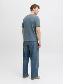 Jack & Jones Erkek Logo Baskılı Tişört - Pan -Stormy Weather - 12278509