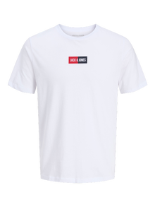 Jack & Jones Erkek Logo Baskılı Tişört - Pan -White - 12278509