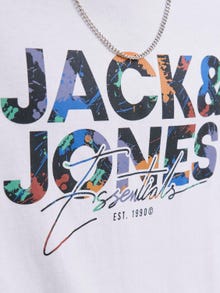 Jack & Jones Erkek Logo Baskılı Tişört - Geplas -White - 12278523