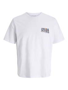 Jack & Jones Erkek Logo Baskılı Tişört - Geplas -White - 12278523