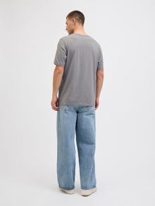 Jack & Jones Erkek Logo Baskılı Tişört - Geplas -Ultimate Grey - 12278523