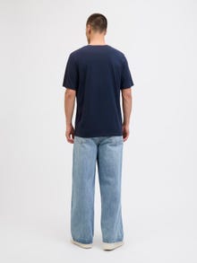 Jack & Jones Erkek Logo Baskılı Tişört - Geplas -Sky Captain - 12278523
