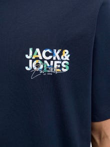Jack & Jones Erkek Logo Baskılı Tişört - Geplas -Sky Captain - 12278523