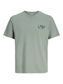 Jack & Jones Erkek Logo Baskılı Tişört - Geplas -Iceberg Green - 12278523