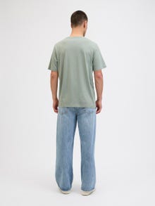Jack & Jones Erkek Logo Baskılı Tişört - Geplas -Iceberg Green - 12278523