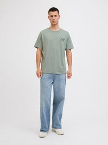 Jack & Jones Erkek Logo Baskılı Tişört - Geplas -Iceberg Green - 12278523