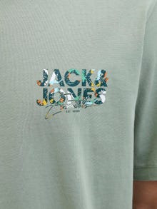 Jack & Jones Erkek Logo Baskılı Tişört - Geplas -Iceberg Green - 12278523