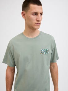 Jack & Jones Erkek Logo Baskılı Tişört - Geplas -Iceberg Green - 12278523