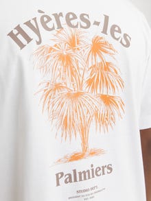Jack & Jones Erkek Sırt Baskılı Tişört - Paros -Bright White - 12278570